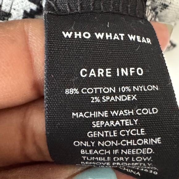 Who What Wear Dress Womens Medium Black White Houndstooth Fitted Career Business - Picture 6 of 11